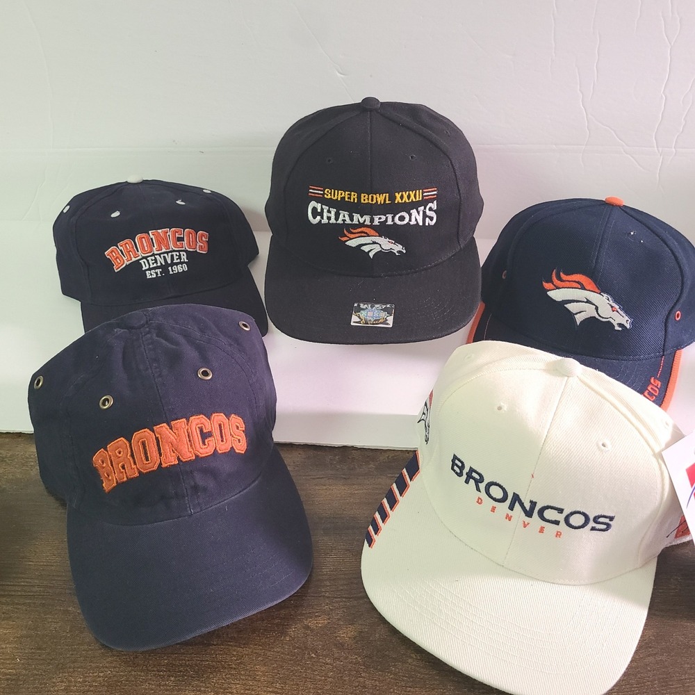 Vintage Denver Broncos NFL Hat Lot 5 Super Bowl XXXII 90s Y2K Sports Specialties